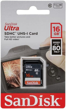 SanDisk Ultra 16GB SDHC Memory Card 80MB/s