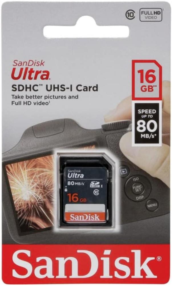 SanDisk Ultra 16GB SDHC Memory Card 80MB/s