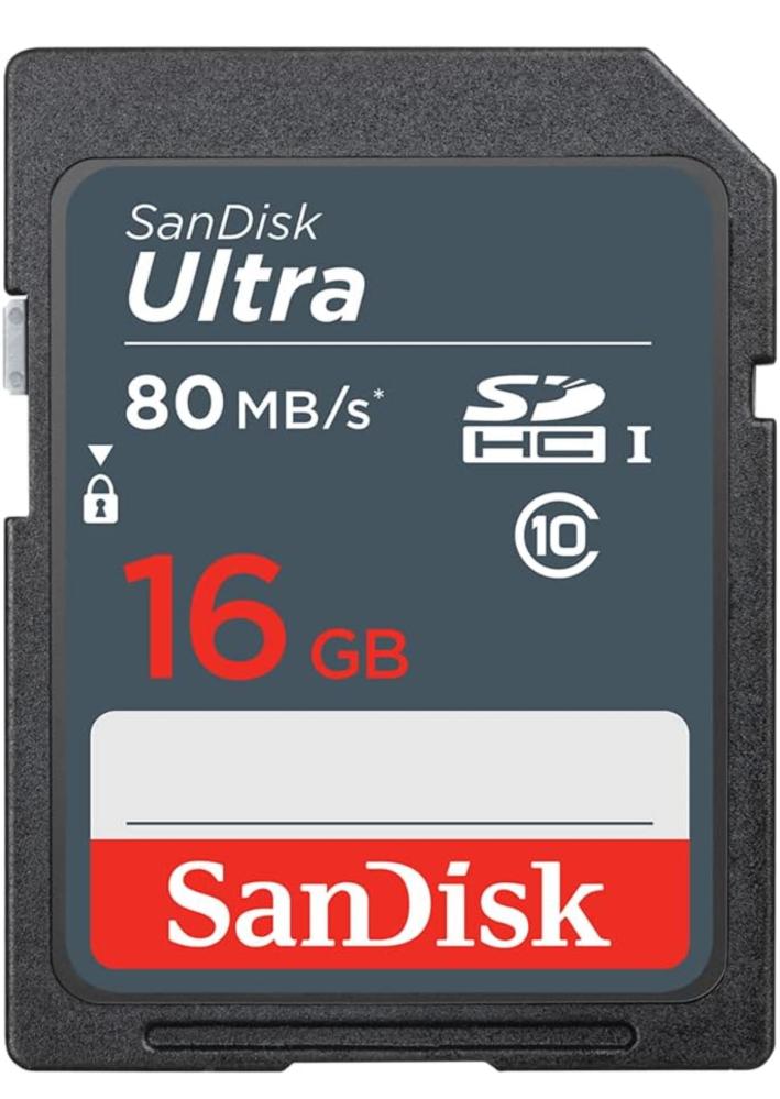 SanDisk Ultra 16GB SDHC Memory Card 80MB/s