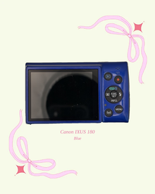 Used Canon IXUS 180 compact digital camera in blue, back view