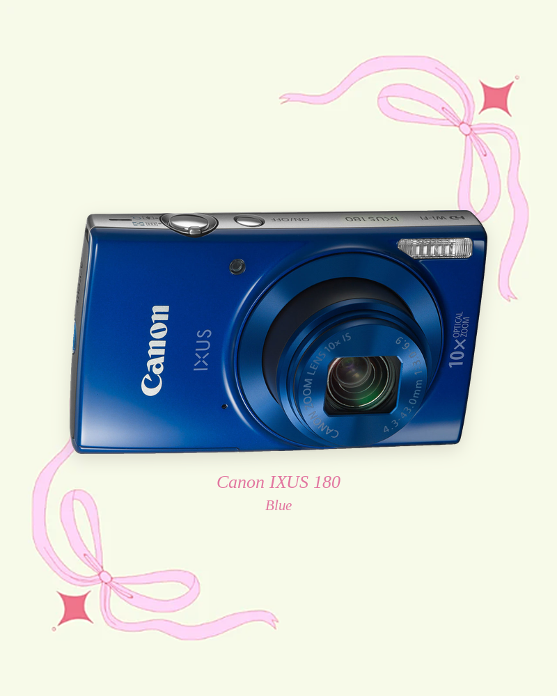 Used Canon IXUS 180 compact digital camera in blue, product photo