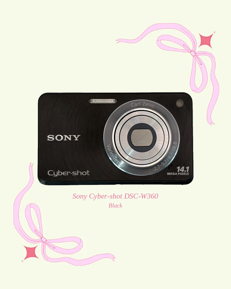 Used Sony Cyber-shot DSC-W360 compact digital camera in black, front view