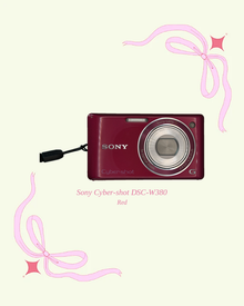 Used Sony Cyber-shot DSC-W380 compact digital camera in red, front view