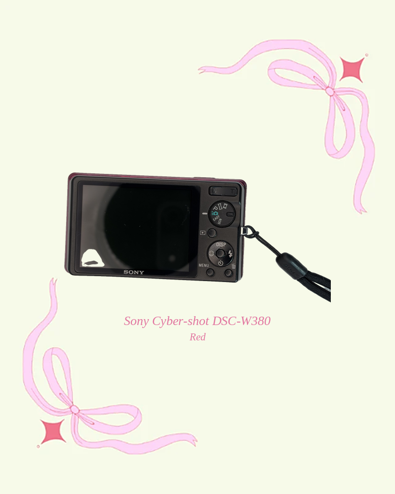Used Sony Cyber-shot DSC-W380 compact digital camera in red, back view