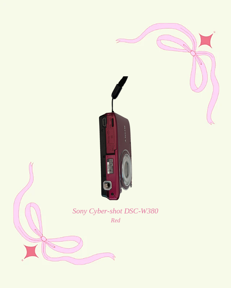 Used Sony Cyber-shot DSC-W380 compact digital camera in red, side view