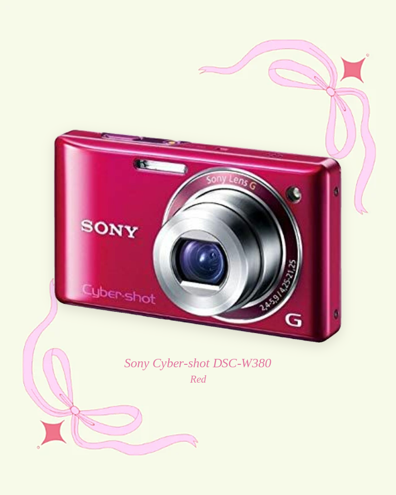 Used Sony Cyber-shot DSC-W380 compact digital camera in red, product photo