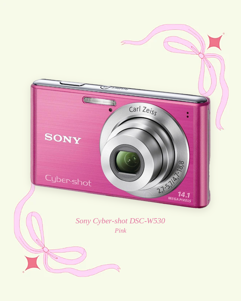 Used Sony Cyber-shot DSC-W530 compact digital camera in pink, product photo