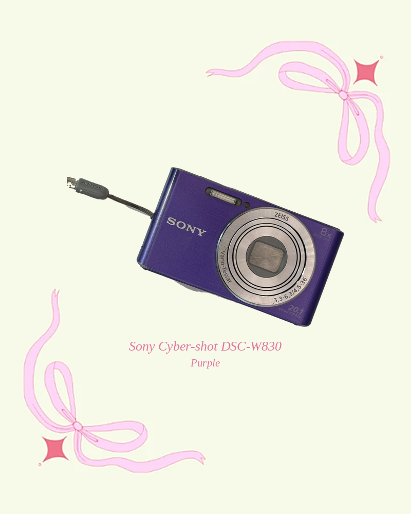 Used Sony Cyber-shot DSC-W830 compact digital camera in purple, angled front view