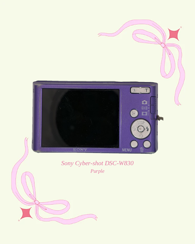 Used Sony Cyber-shot DSC-W830 compact digital camera in purple, back view